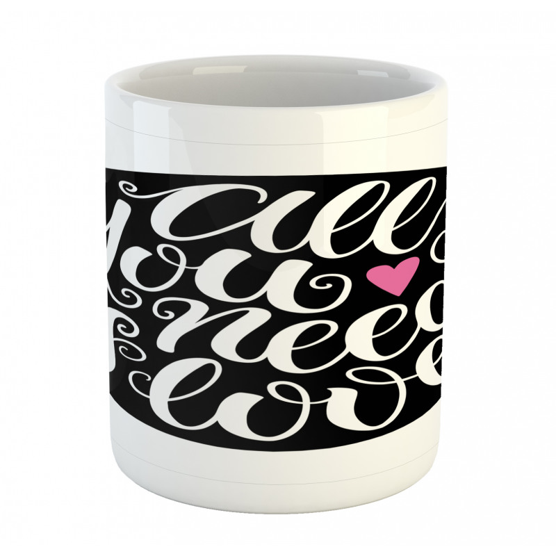 Swirly Hand-writing Phrase Mug