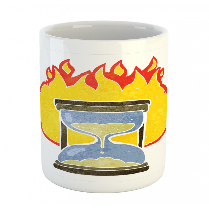 Retro Hourglass on Fire Mug