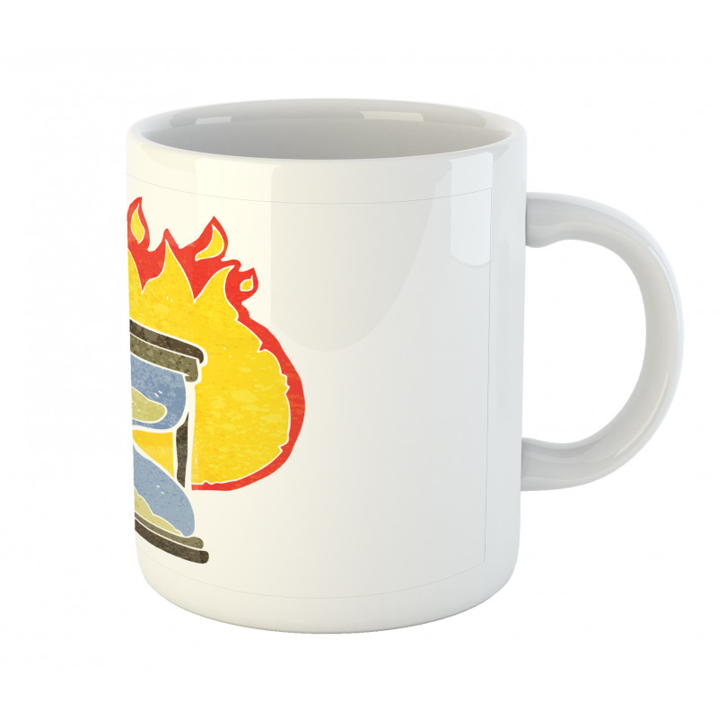 Retro Hourglass on Fire Mug