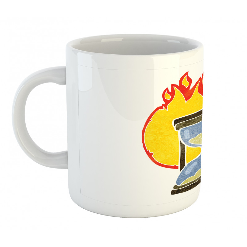 Retro Hourglass on Fire Mug