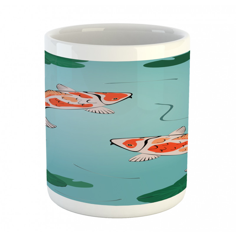 Japanese Koi Swimming Pond Mug