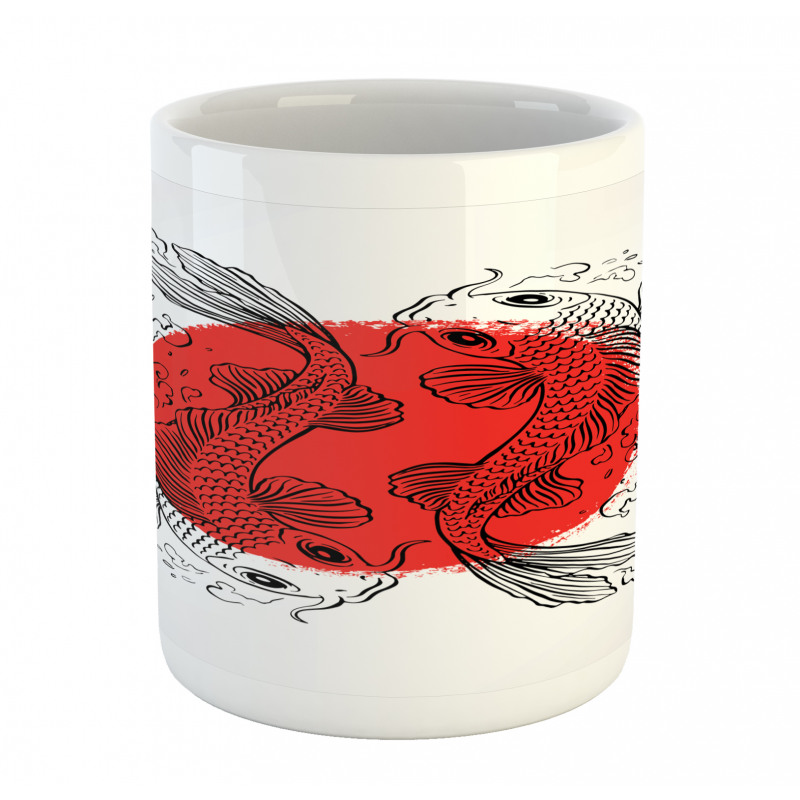 Japanese Carps on Circle Mug