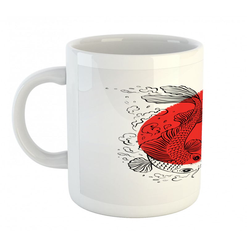 Japanese Carps on Circle Mug