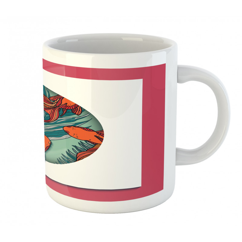 Tropical Leaves in Circle Mug