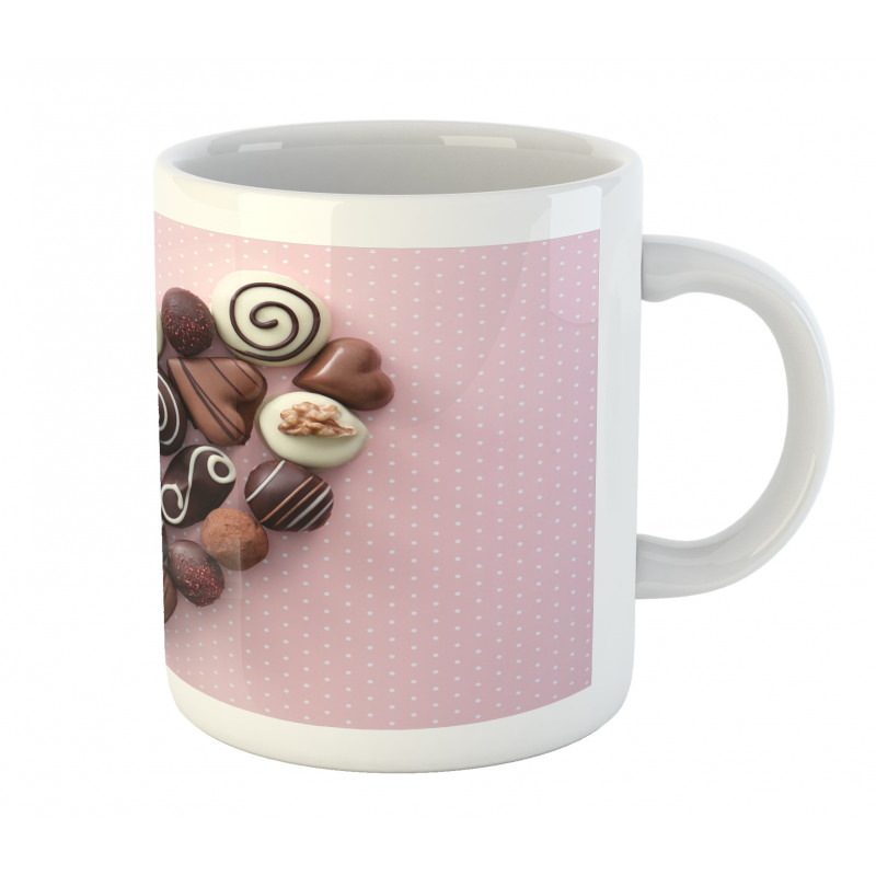 Candies in a Heart Shape Mug