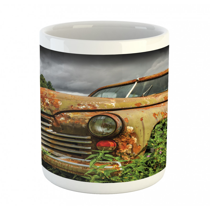 Discarded Rusty Junk Car Mug