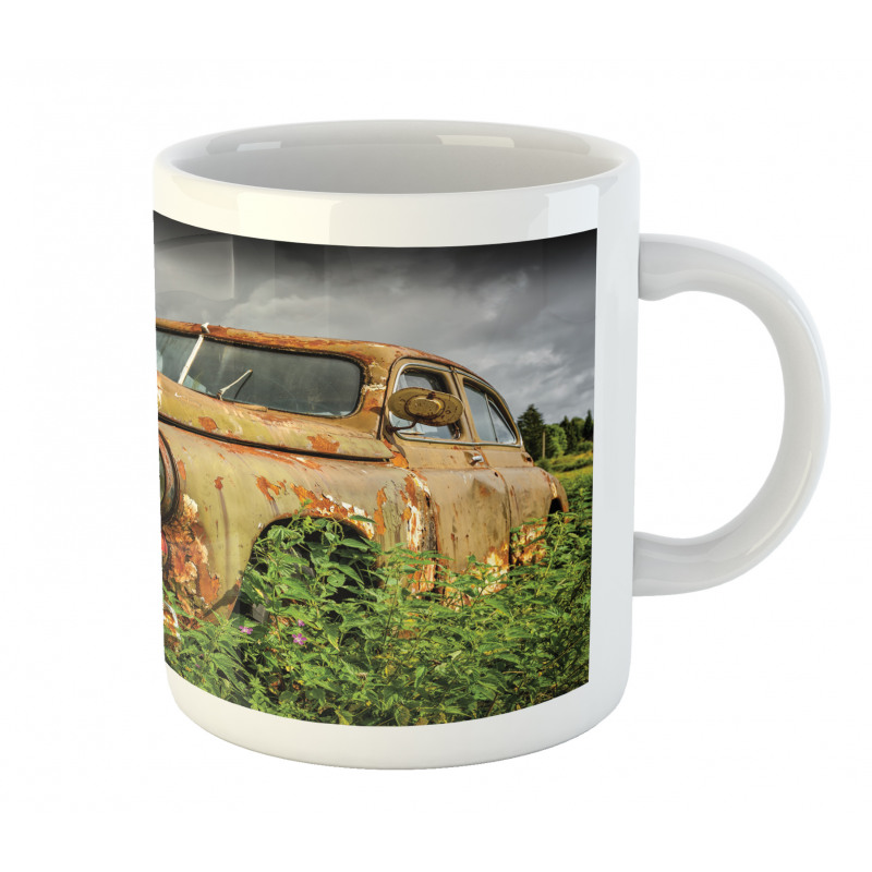 Discarded Rusty Junk Car Mug