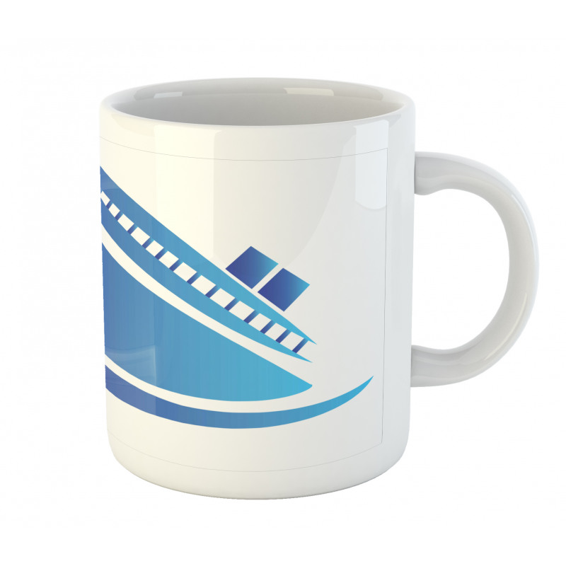 Abstract Blue Ship Mug