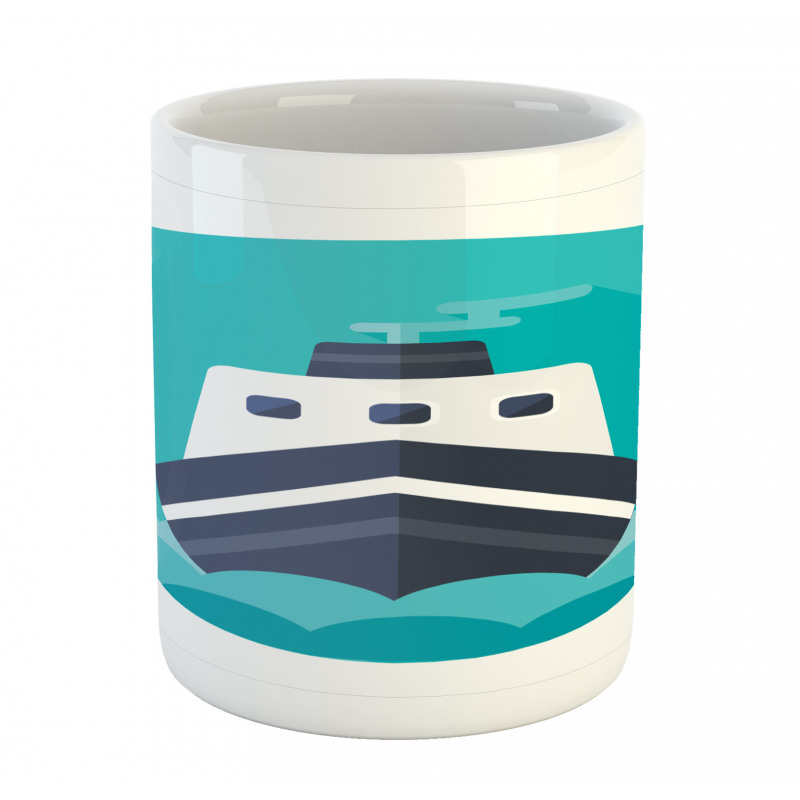 Round Blue Graphic Mug