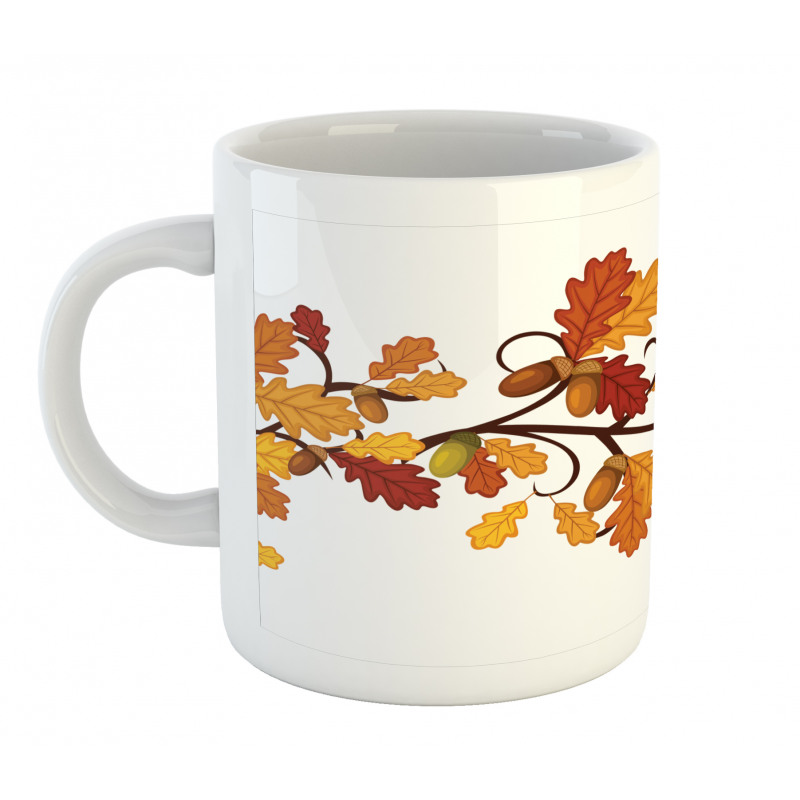 Autumn Oak Leaves and Acorns Mug