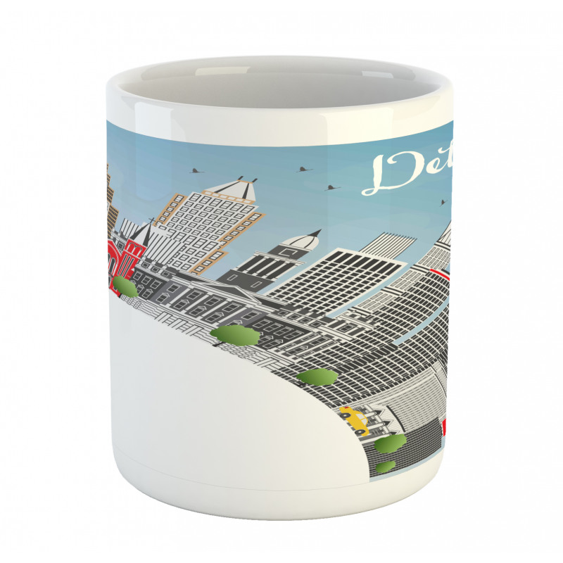 Detroit USA Skyline Art Mug