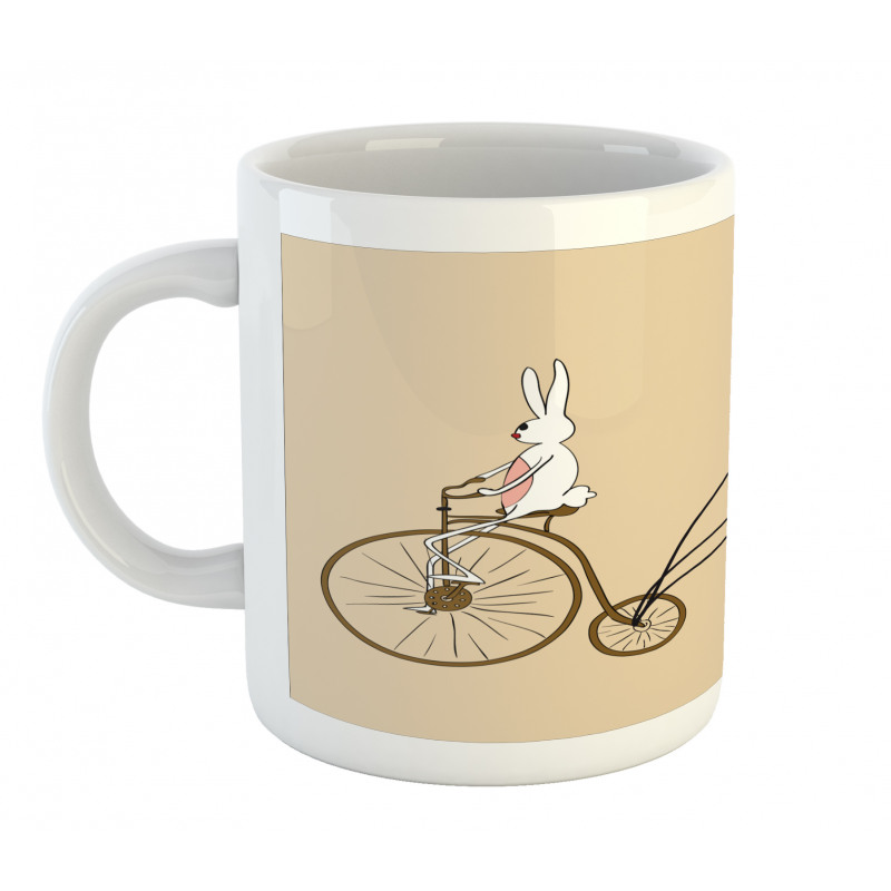 Bunny on Bike Egg Balloons Mug