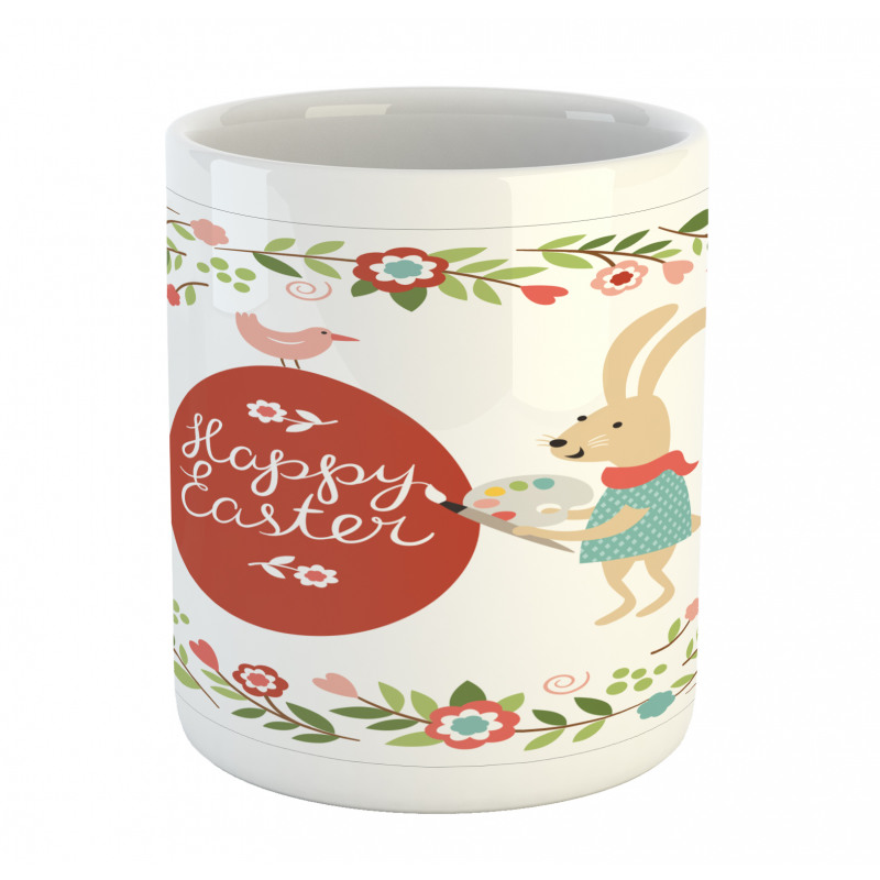 Egg Bunny Bloom Floral Frame Mug