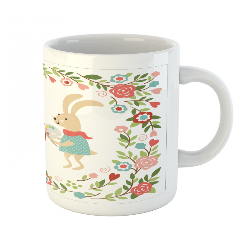 Egg Bunny Bloom Floral Frame Mug