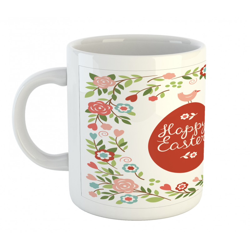 Egg Bunny Bloom Floral Frame Mug