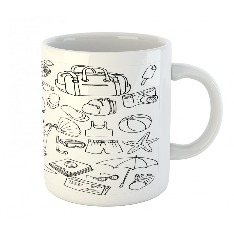 Sea Hand-drawn Sketches Art Mug