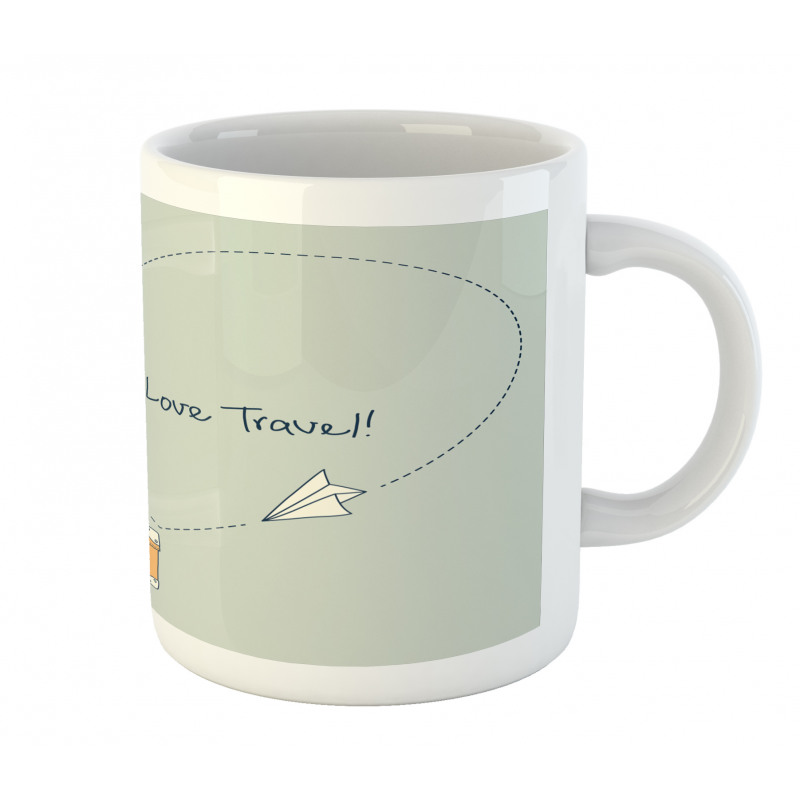 Flying Paper Plane Words Mug