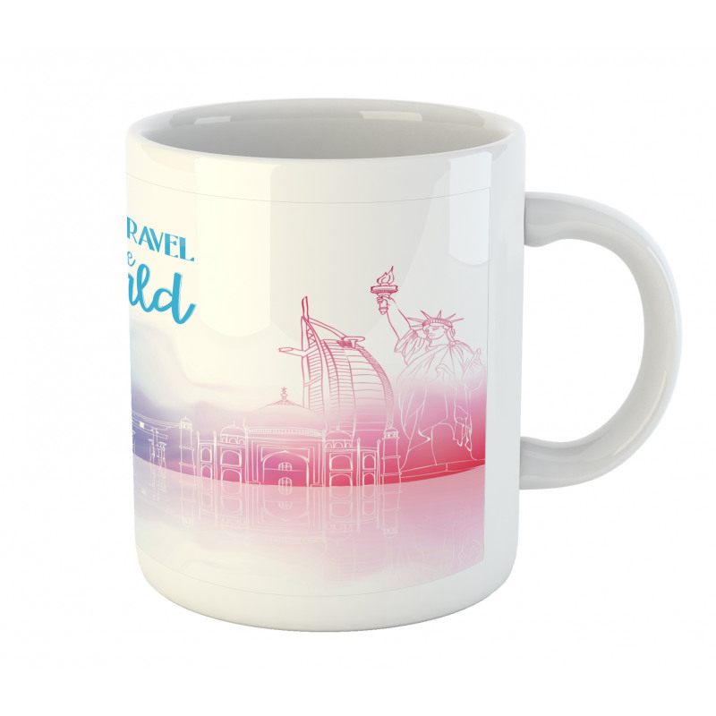 Travel the World Hand Drawn Mug