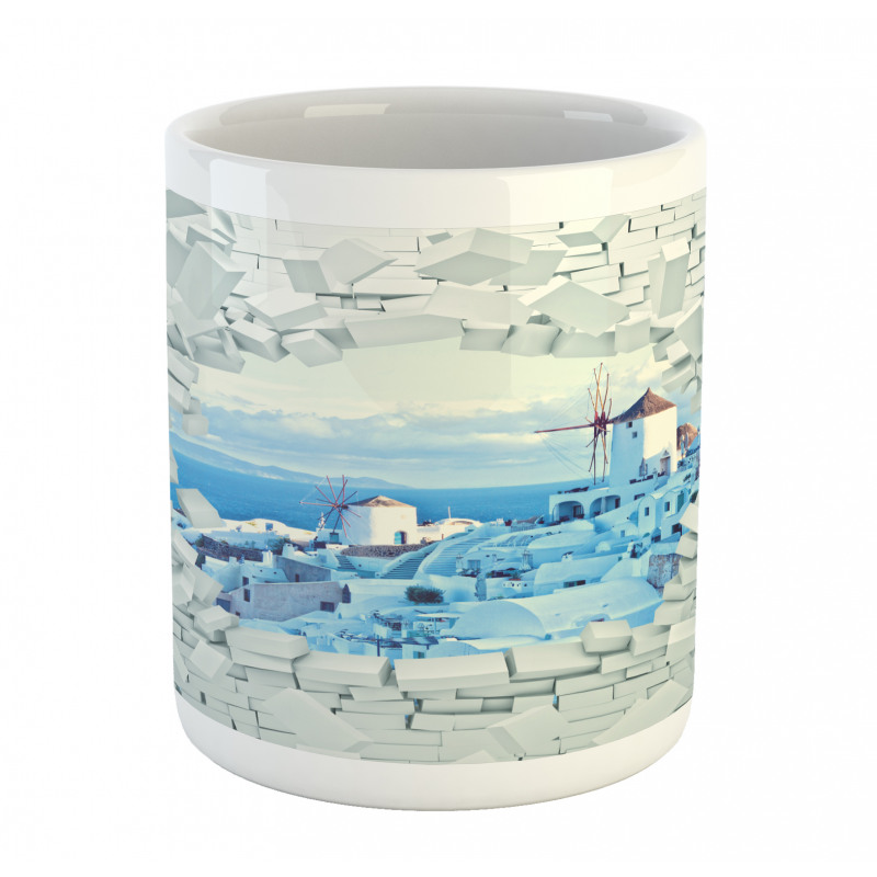 Breaking Wall Santorini Mug