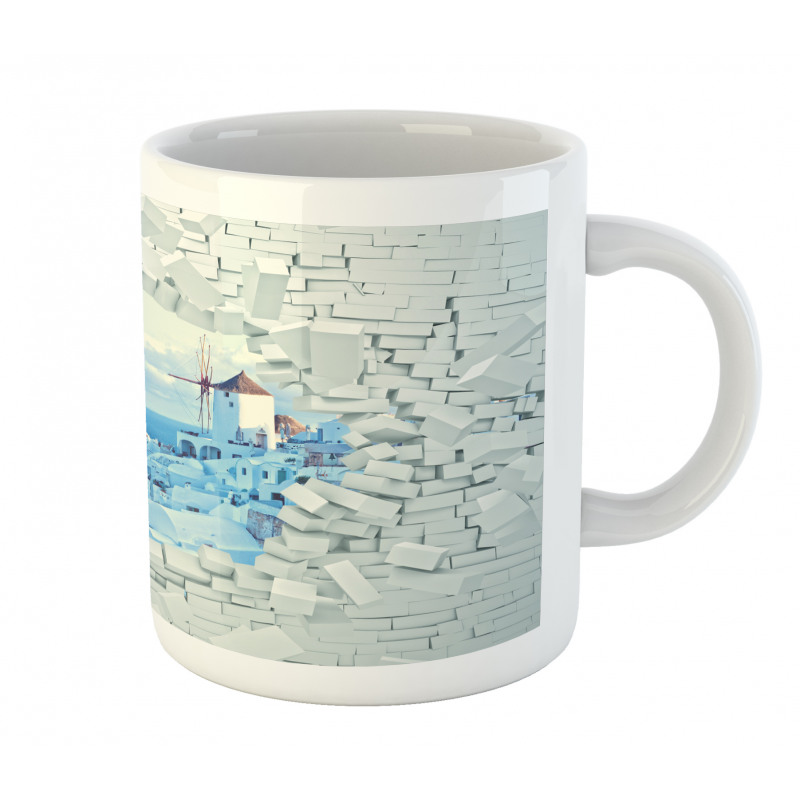 Breaking Wall Santorini Mug