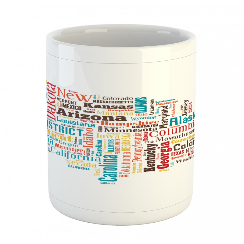 Map Cities Towns Names Mug