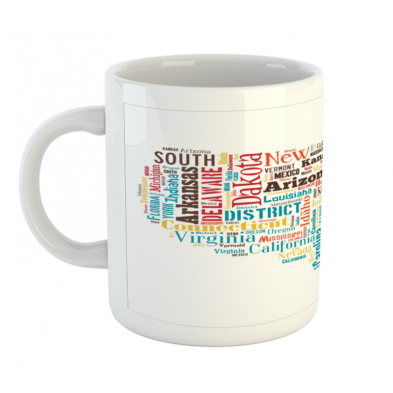 Map Cities Towns Names Mug