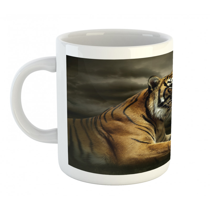 Jungle African Cat Clouds Mug