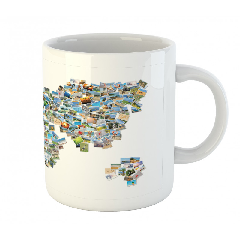 Photos Placed as World Map Mug