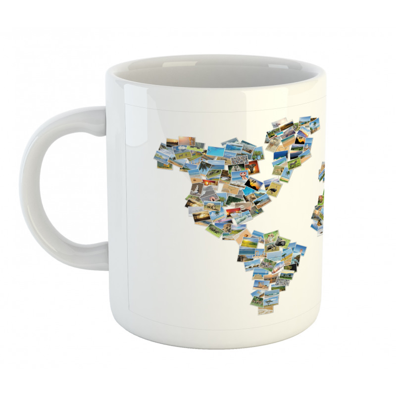 Photos Placed as World Map Mug