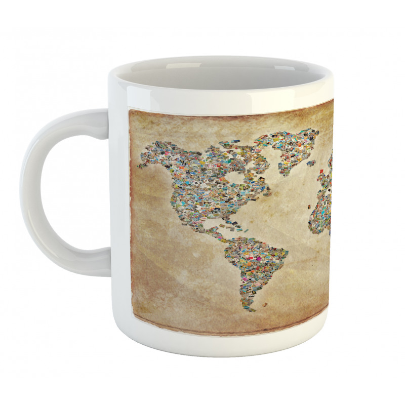 Vintage Collage World Map Mug