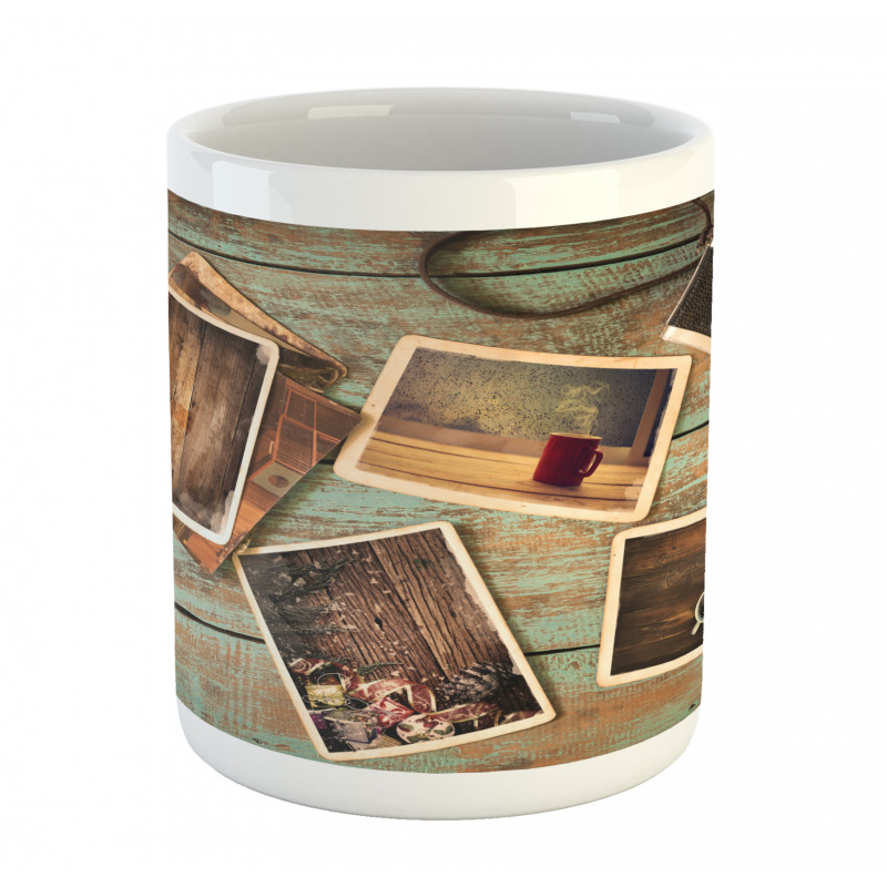 Retro Cozy Christmas Photos Mug