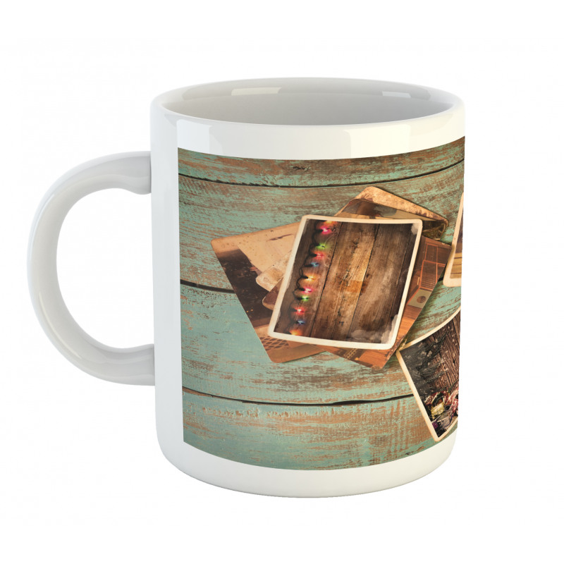 Retro Cozy Christmas Photos Mug