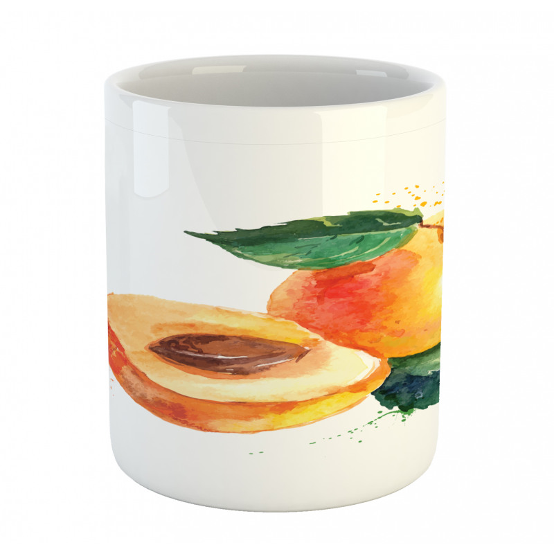 Watercolor Half Apricot Mug