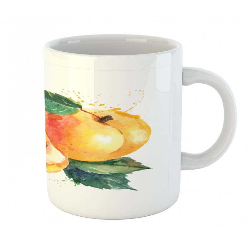 Watercolor Half Apricot Mug