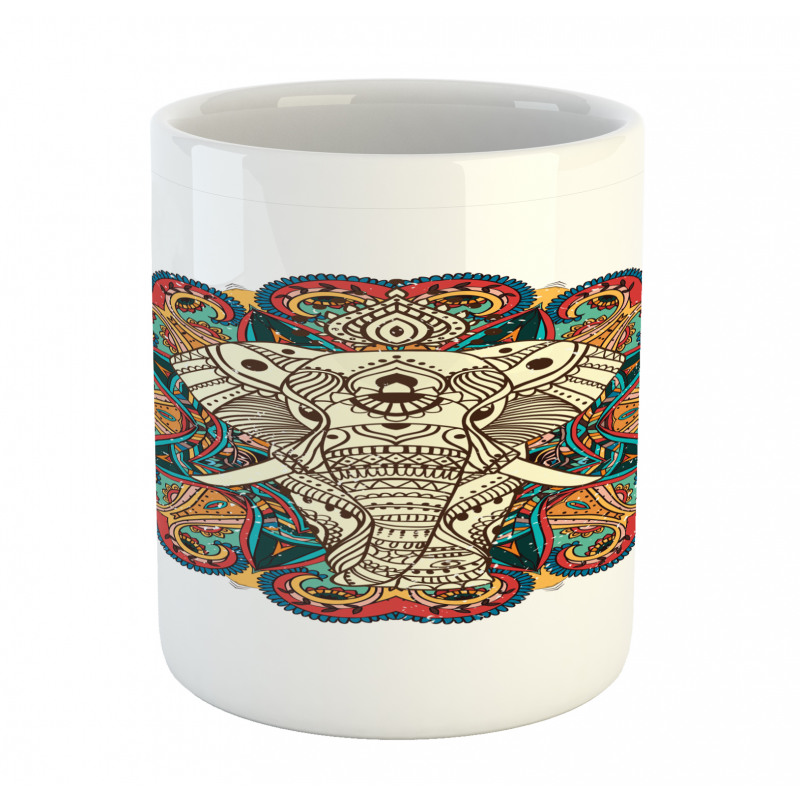 Exotic Vivid Tiled Elephant Mug