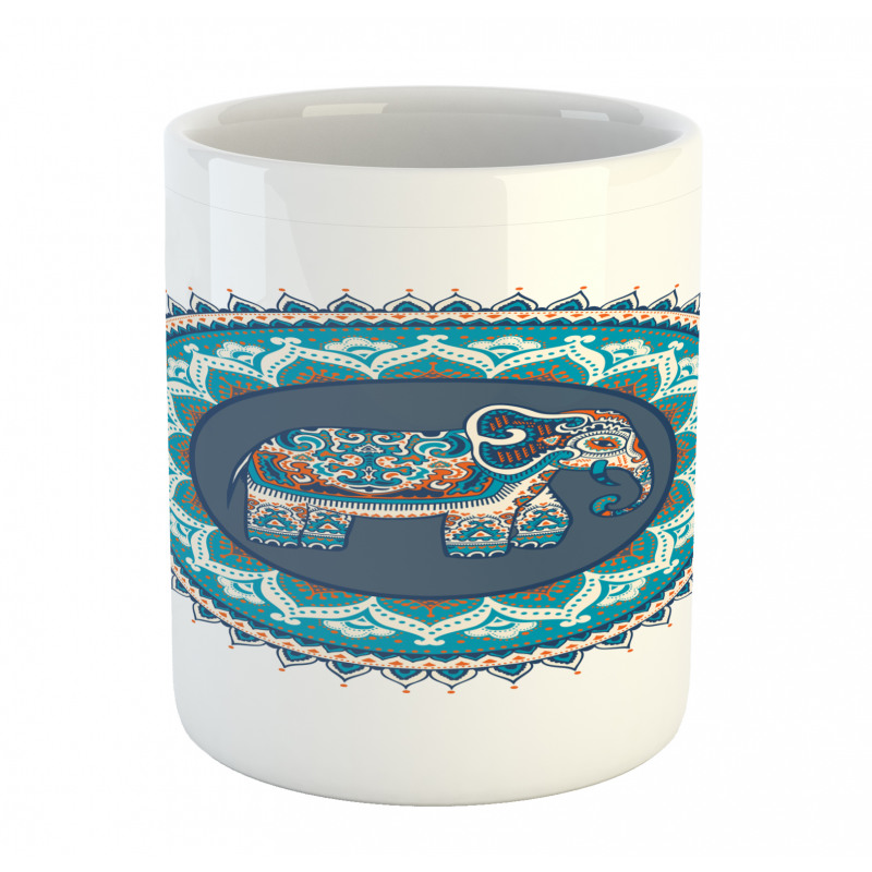 Vivid Glazed Tile Elephant Mug