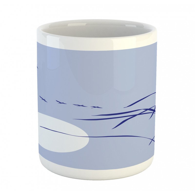 Abstract Team of Geese Moon Mug