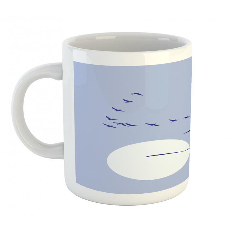 Abstract Team of Geese Moon Mug