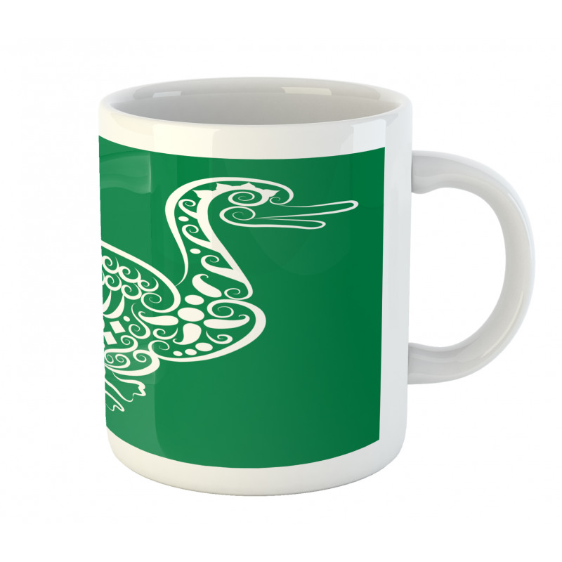 Calligraphic Oriental Floral Mug