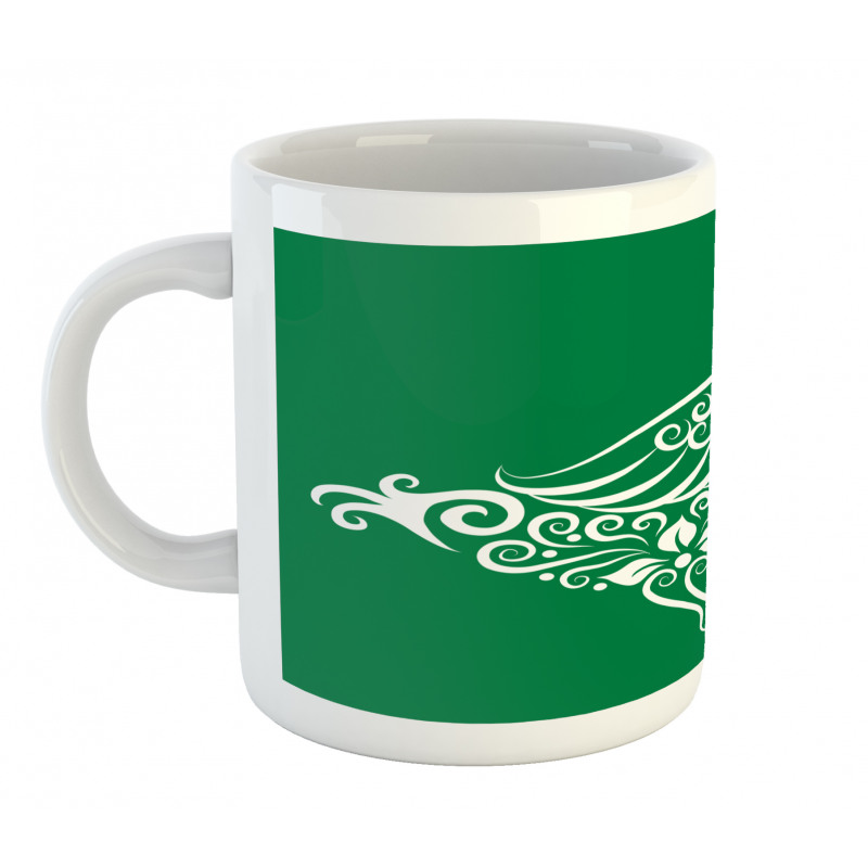 Calligraphic Oriental Floral Mug