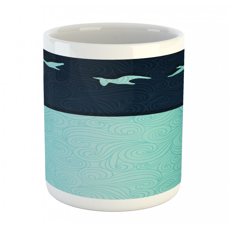 Abstract Birds Curl Ornament Mug