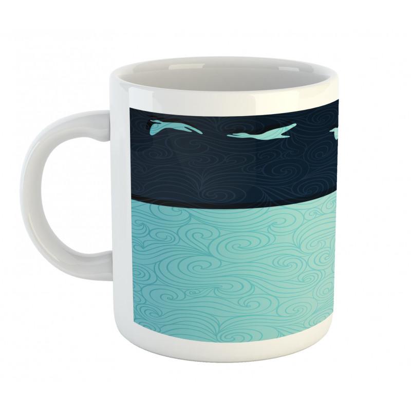 Abstract Birds Curl Ornament Mug