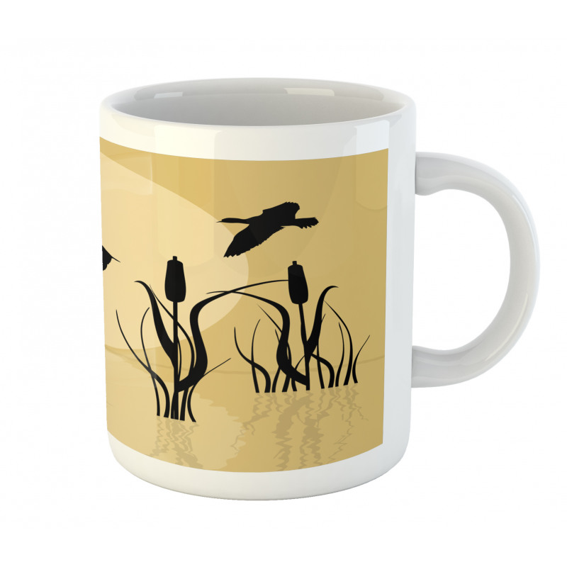 Flying Birds over Lake Sun Mug