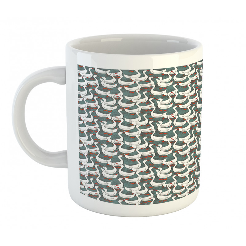 Happy White Birds on Free Mug