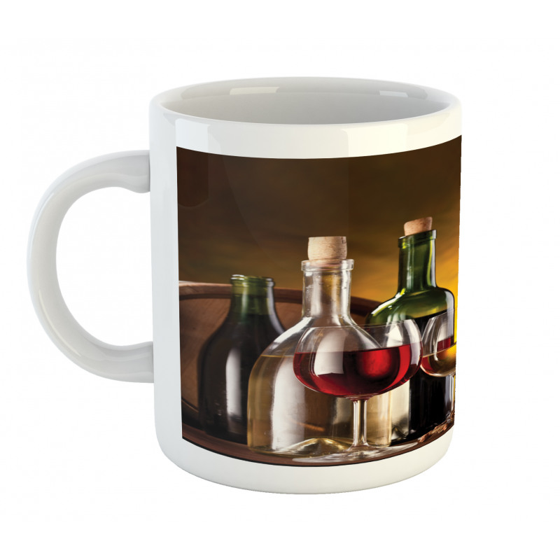 Grapes Bottles and Glasses Mug