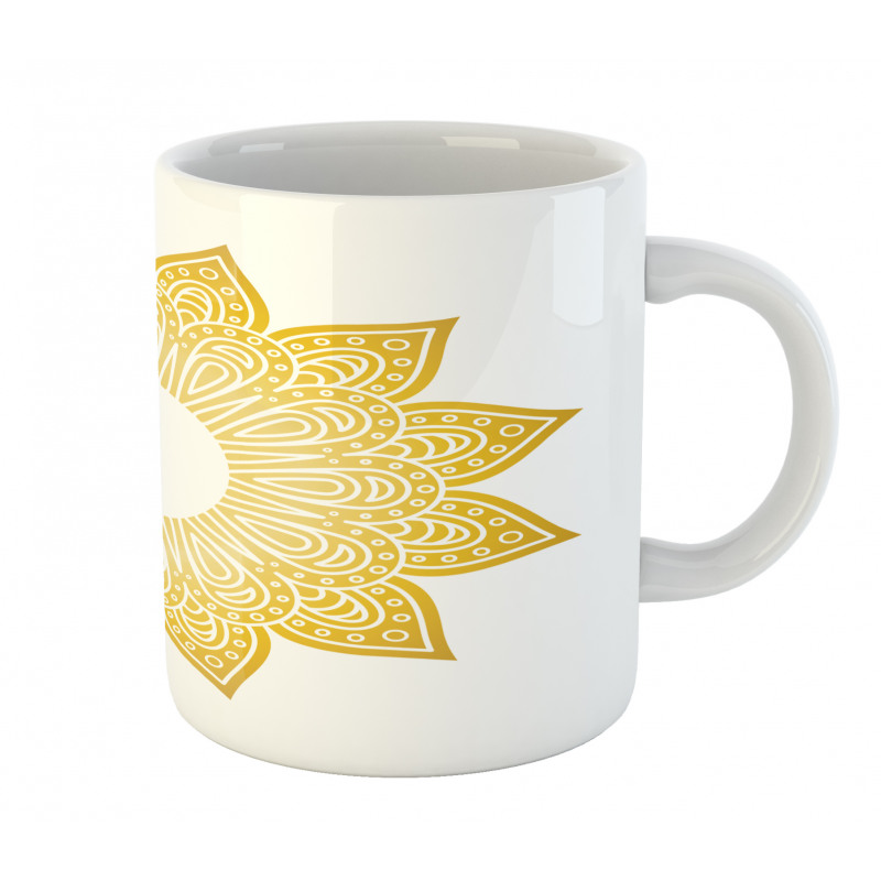 Circle Sun Looking Floral Mug