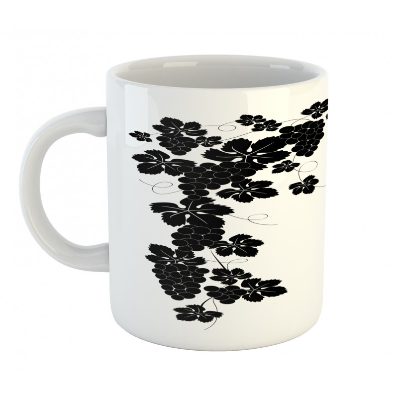 Monochrome Grape and Leafage Mug