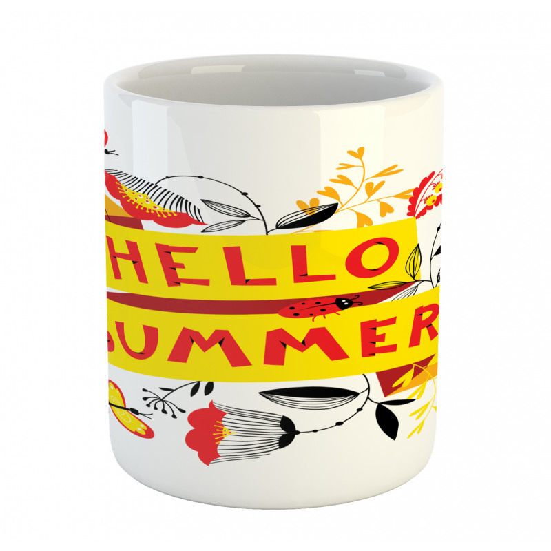 Butterflies Ladybugs Flowers Mug