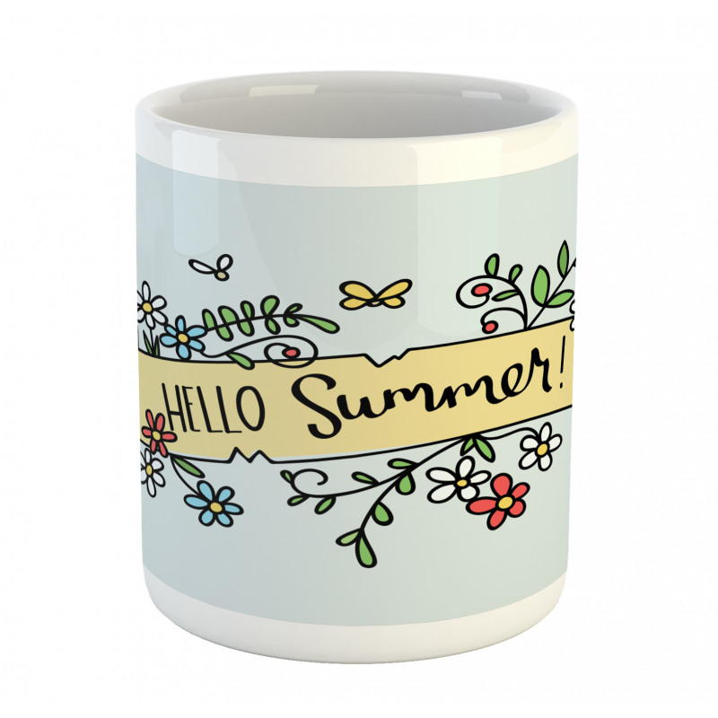 Floral Hello Summer Ribbon Mug