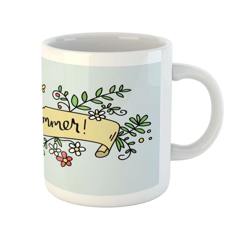 Floral Hello Summer Ribbon Mug